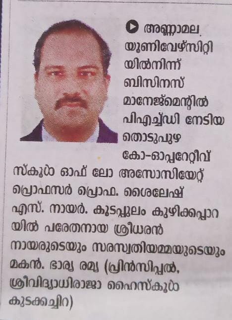 Congratulations-Dr.Shylesh S Nair